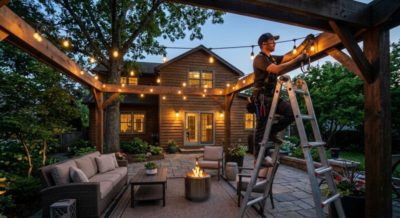 Terrace Lighting Installation in Heber City, UT